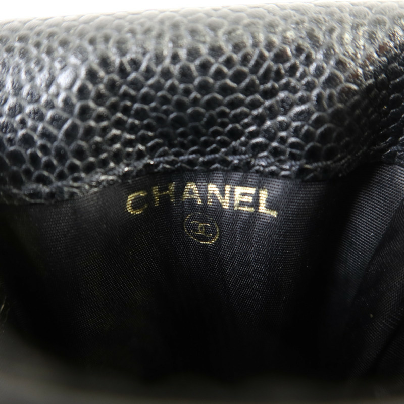 CHANEL 牛皮皮革Coco Mark Logo Cigarette Pouch金扣香煙包-5