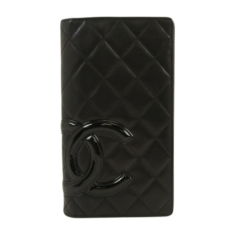 CHANEL 牛皮皮革Cambon Long Wallet銀扣長錢包