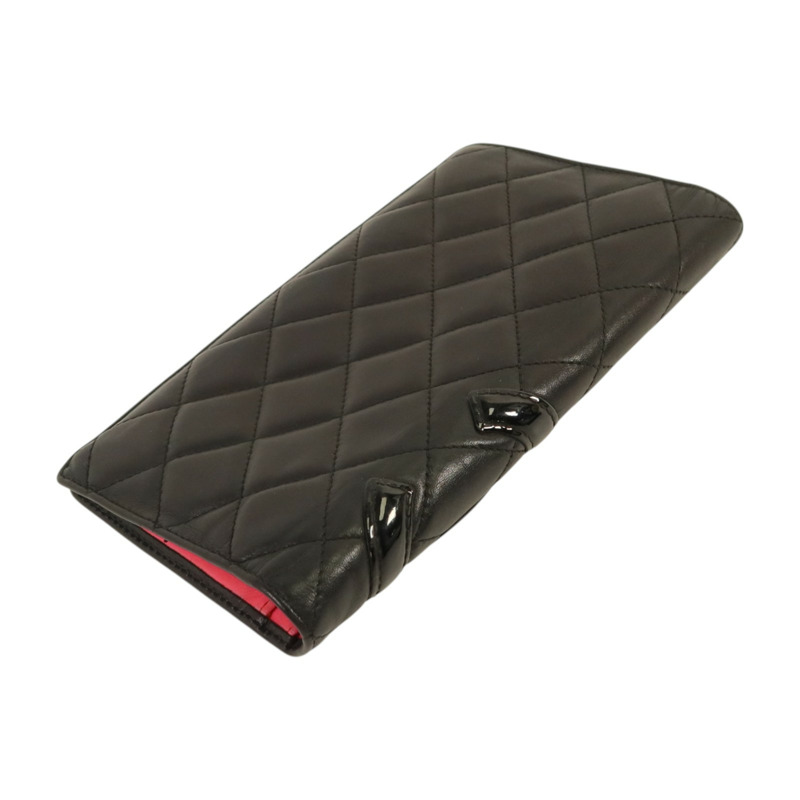 CHANEL 牛皮皮革Cambon Long Wallet銀扣長錢包-4