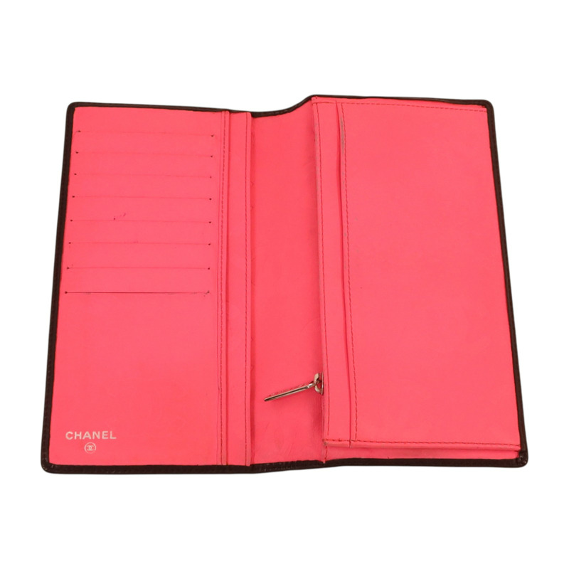 CHANEL 牛皮皮革Cambon Long Wallet銀扣長錢包-5