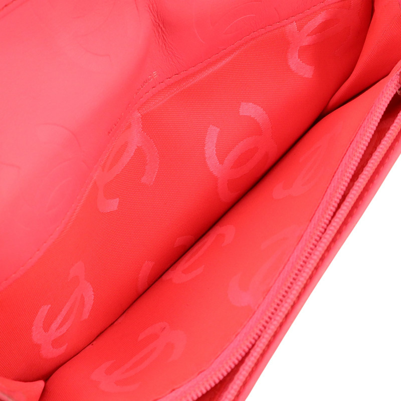 CHANEL 牛皮皮革Cambon Long Wallet銀扣長錢包-7