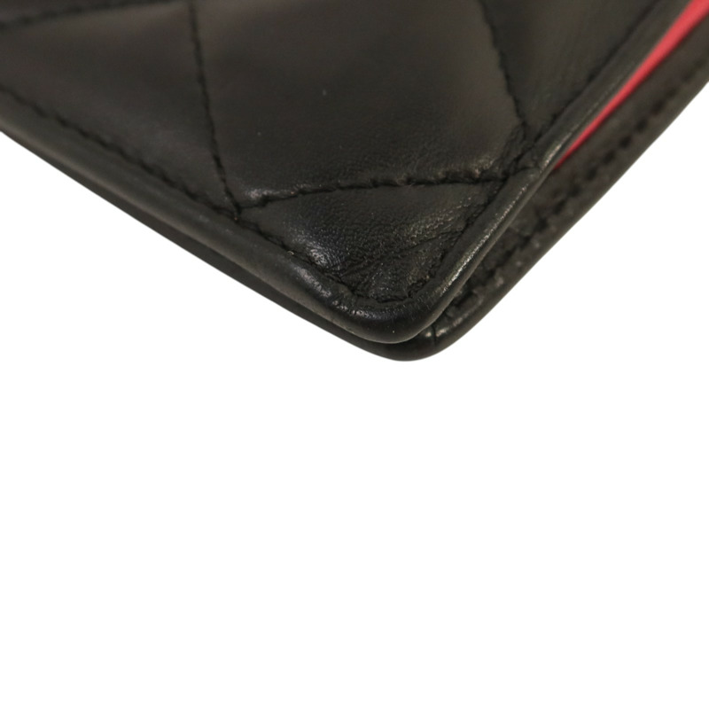 CHANEL 牛皮皮革Cambon Long Wallet銀扣長錢包-13