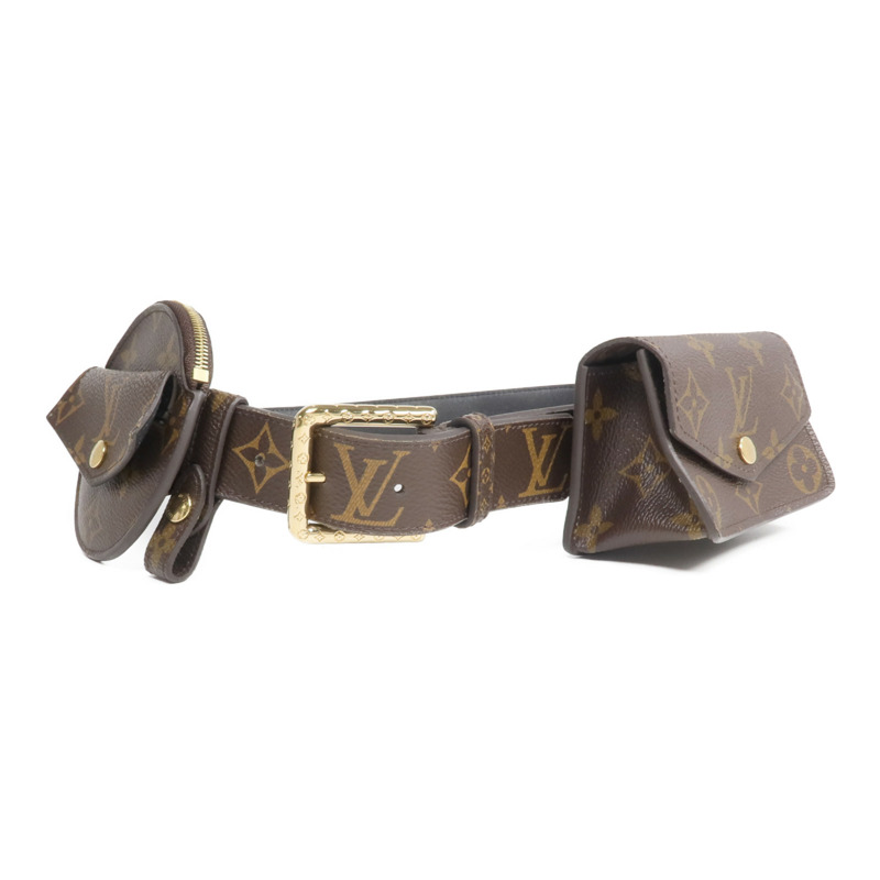 LOUIS VUITTON Monogram Ceinture Daily Multi Pocket Belt金扣腰包-0
