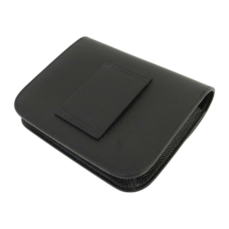HERMES Epsom皮革Constance Slim金扣錢包Noir-4