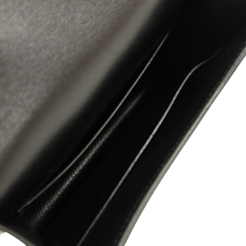 HERMES Epsom皮革Constance Slim金扣錢包Noir-5