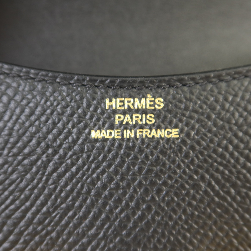 HERMES Epsom皮革Constance Slim金扣錢包Noir-6