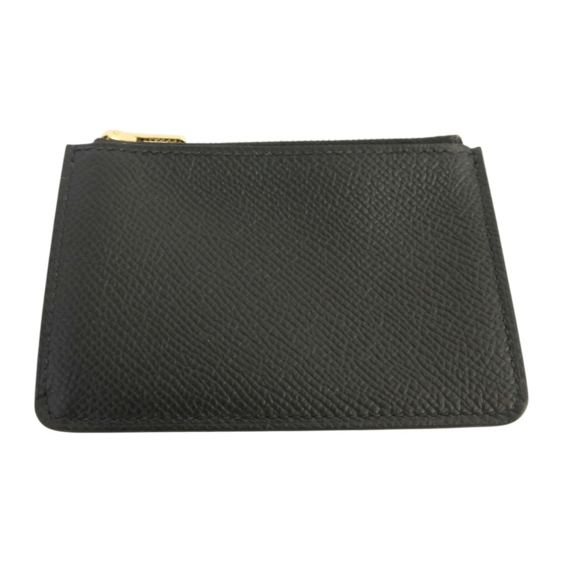 HERMES Epsom皮革Constance Slim金扣錢包Noir-16