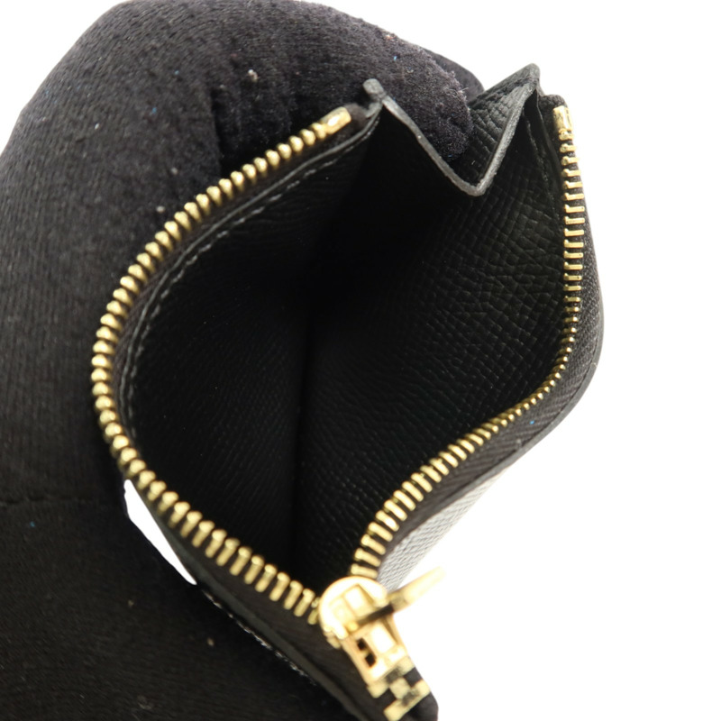 HERMES Epsom皮革Constance Slim金扣錢包Noir-17