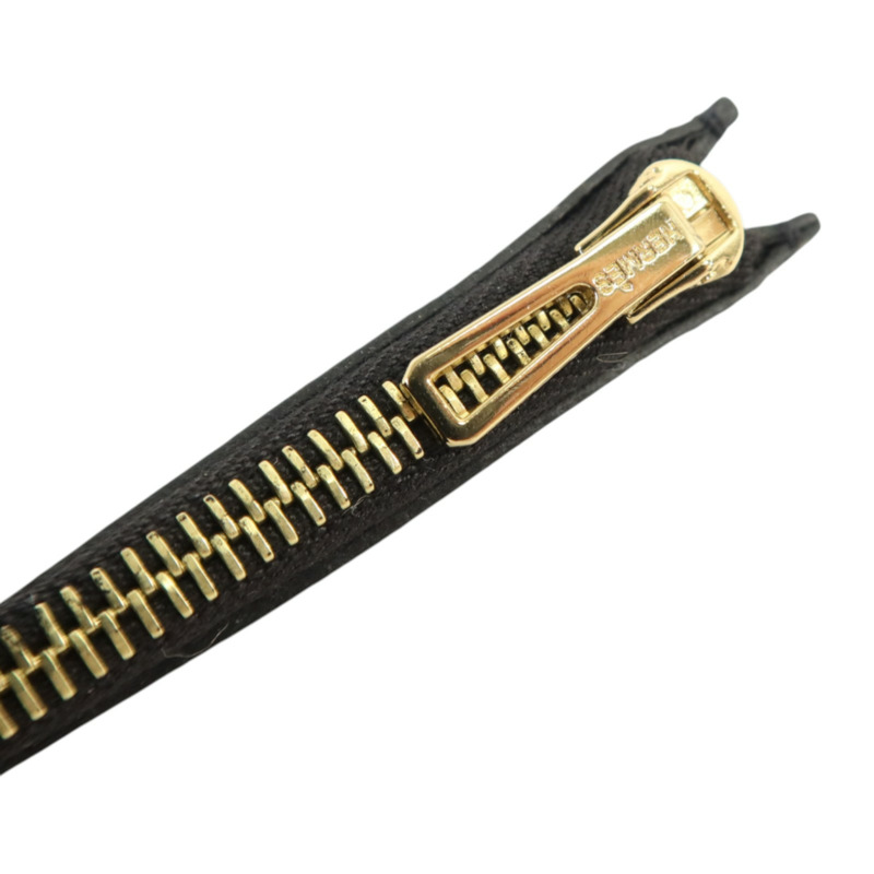 HERMES Epsom皮革Constance Slim金扣錢包Noir-18