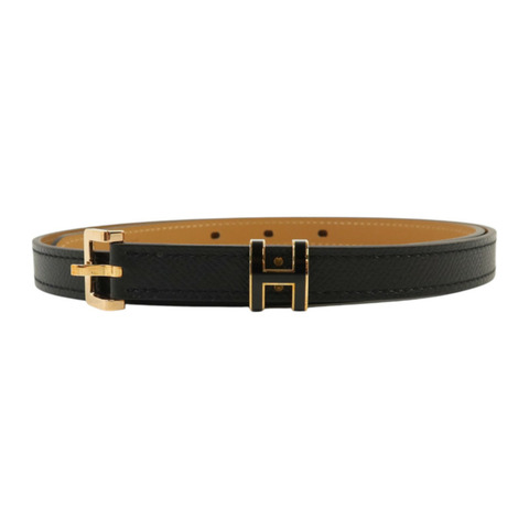 HERMES 【Hermes Fair】Epsom皮革Belt金扣皮革Noir