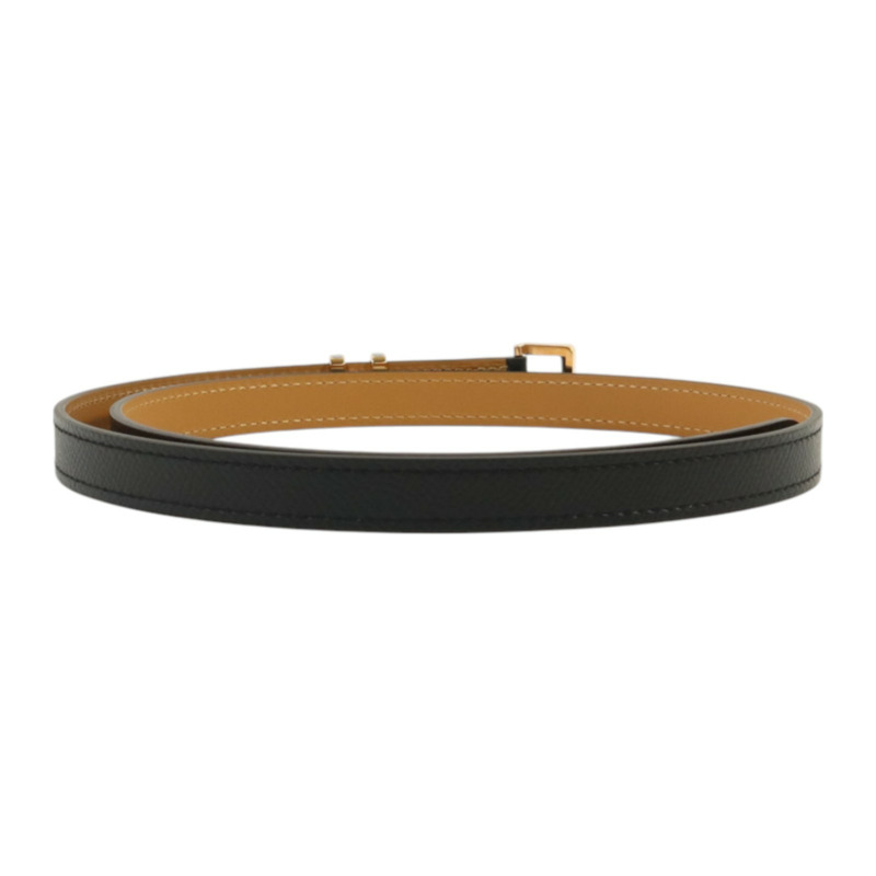 HERMES Epsom皮革Belt金扣皮革Noir-1