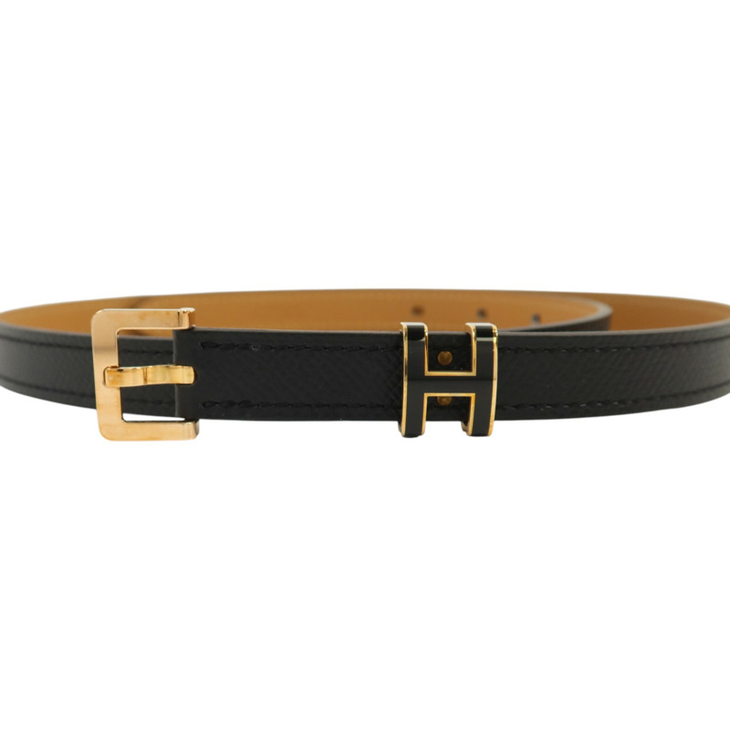 HERMES Epsom皮革Belt金扣皮革Noir-2