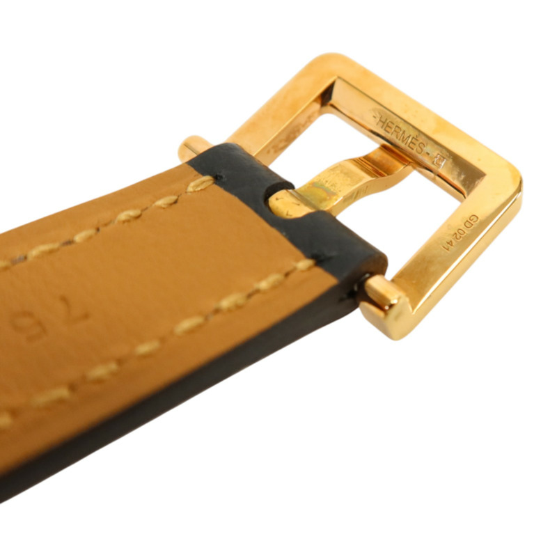 HERMES Epsom皮革Belt金扣皮革Noir-5