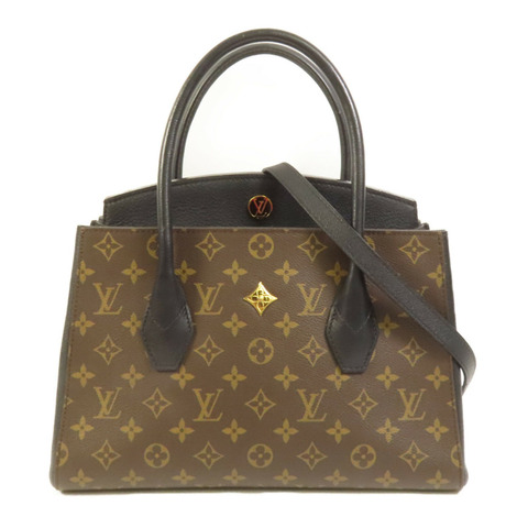 LOUIS VUITTON Monogram/牛皮皮革Florine金扣手挽肩背兩用袋