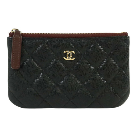 CHANEL 牛皮皮革Classic Small Zipper Pouch金扣錢包