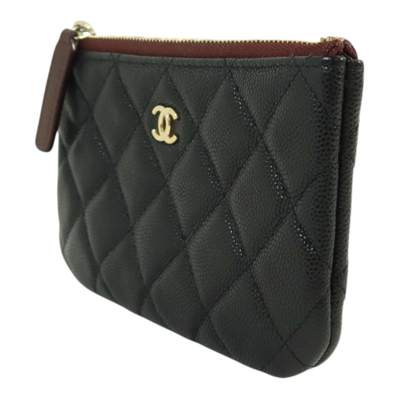 CHANEL 牛皮皮革Classic Small Zipper Pouch金扣錢包-2