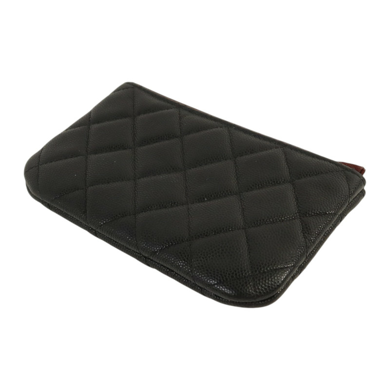 CHANEL 牛皮皮革Classic Small Zipper Pouch金扣錢包-4