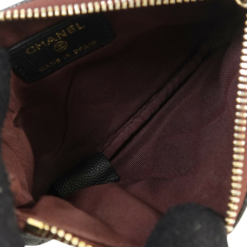 CHANEL 牛皮皮革Classic Small Zipper Pouch金扣錢包-5
