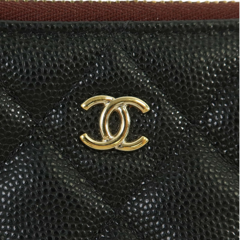 CHANEL 牛皮皮革Classic Small Zipper Pouch金扣錢包-8