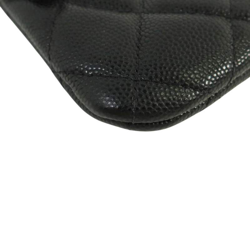 CHANEL 牛皮皮革Classic Small Zipper Pouch金扣錢包-10