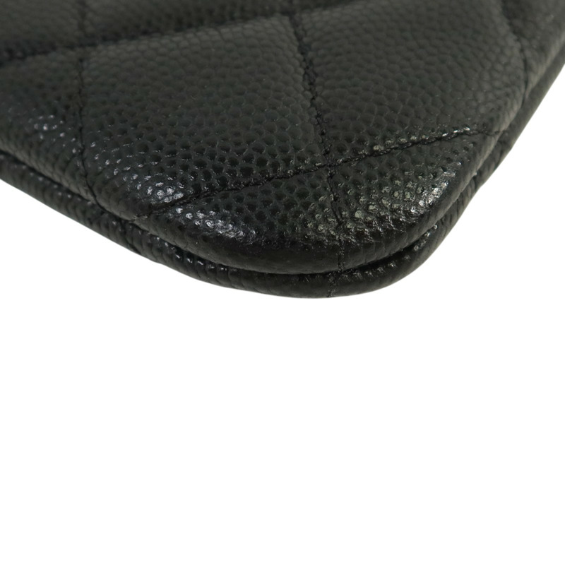 CHANEL 牛皮皮革Classic Small Zipper Pouch金扣錢包-13