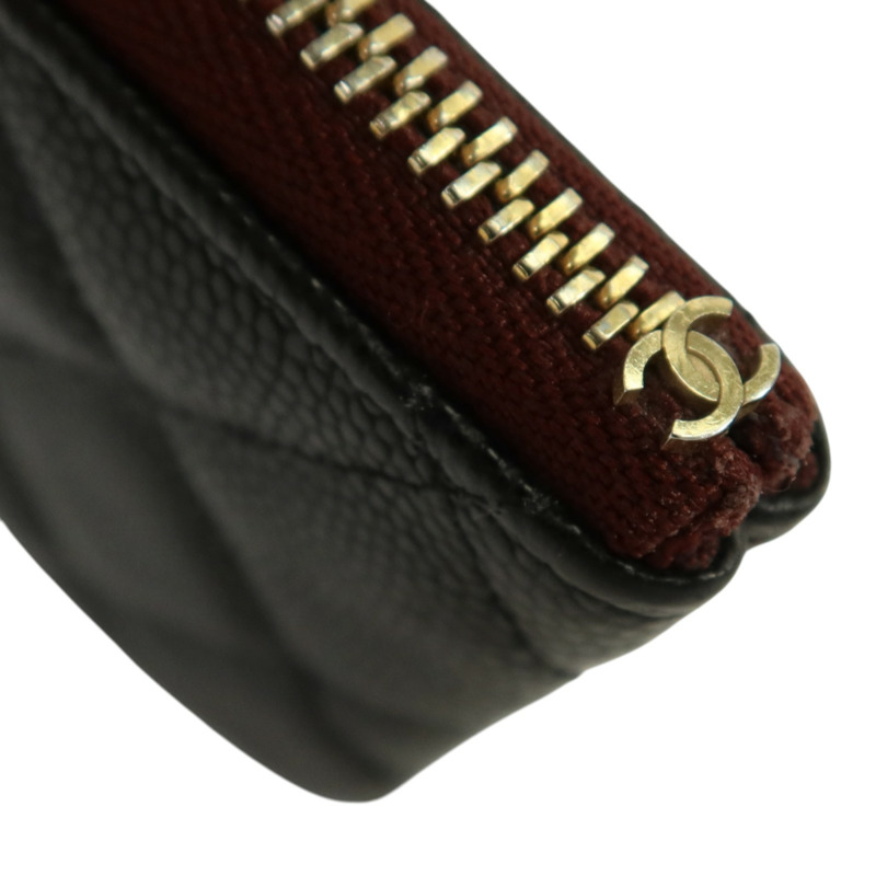 CHANEL 牛皮皮革Classic Small Zipper Pouch金扣錢包-14