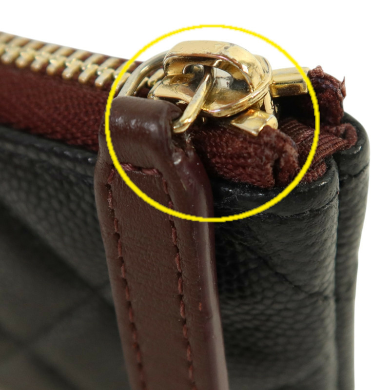 CHANEL 牛皮皮革Classic Small Zipper Pouch金扣錢包-15