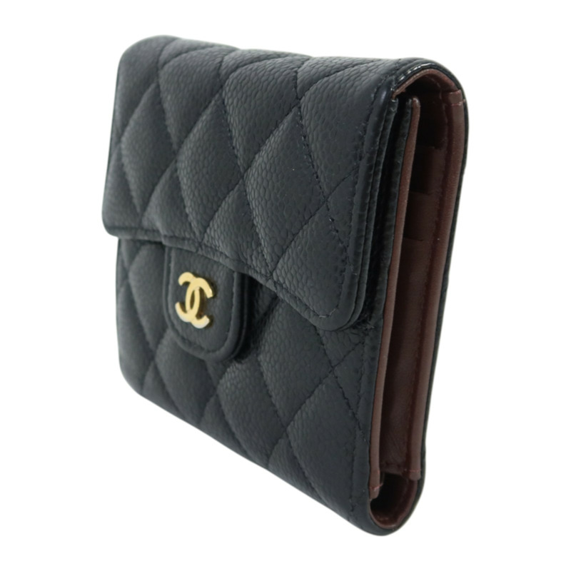 CHANEL 牛皮皮革Classic Flag Wallet金扣錢包-2