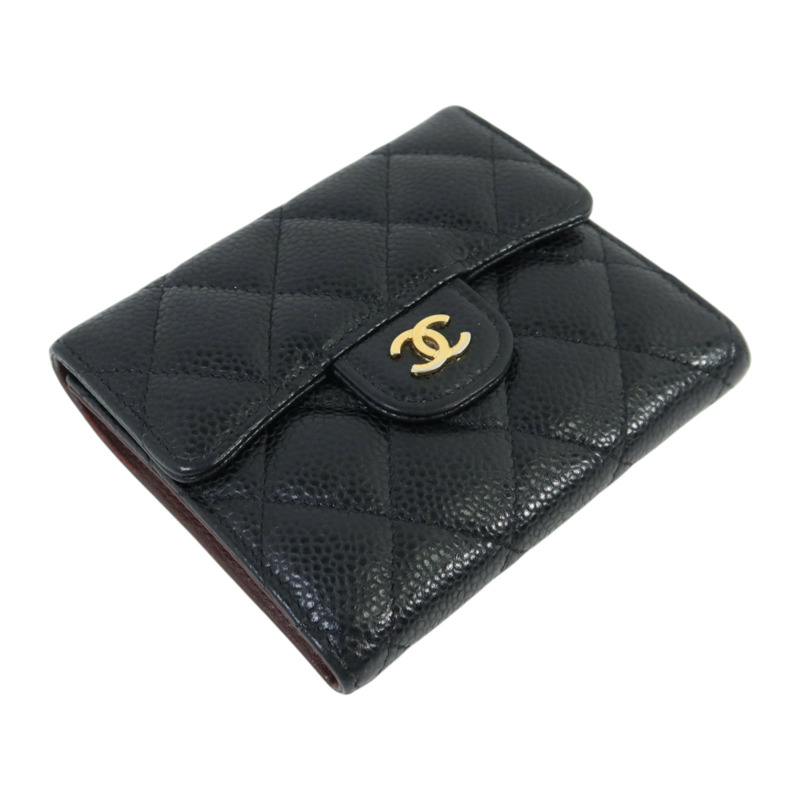 CHANEL 牛皮皮革Classic Flag Wallet金扣錢包-3