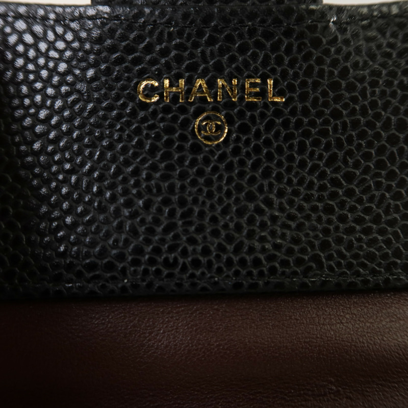 CHANEL 牛皮皮革Classic Flag Wallet金扣錢包-7