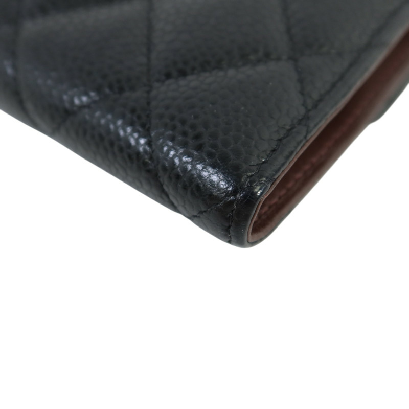 CHANEL 牛皮皮革Classic Flag Wallet金扣錢包-13