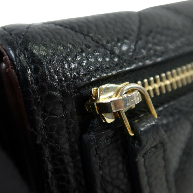 CHANEL 牛皮皮革Classic Flag Wallet金扣錢包-16