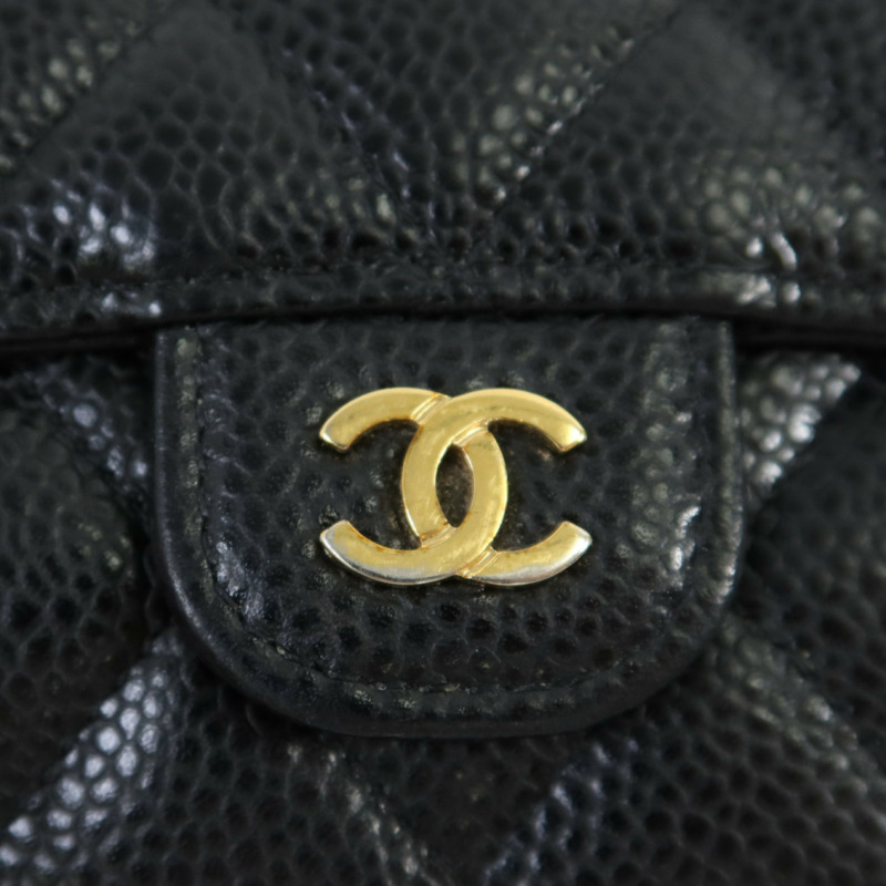 CHANEL 牛皮皮革Classic Flag Wallet金扣錢包-17