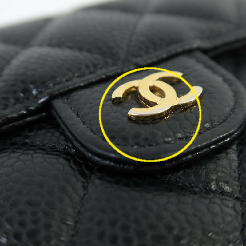 CHANEL 牛皮皮革Classic Flag Wallet金扣錢包-18