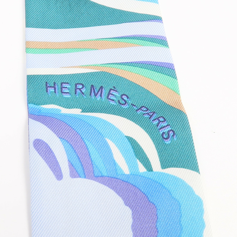 HERMES 絲質Twilly絲巾-4