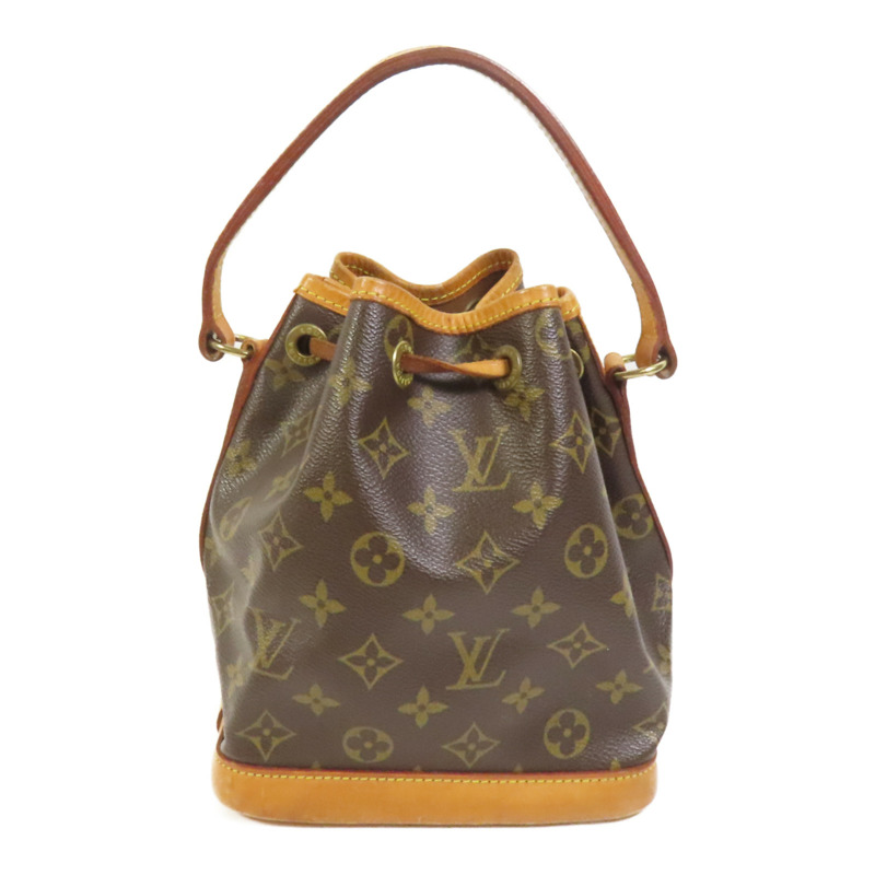LOUIS VUITTON Monogram Mini Noe金扣肩背袋棕色-1