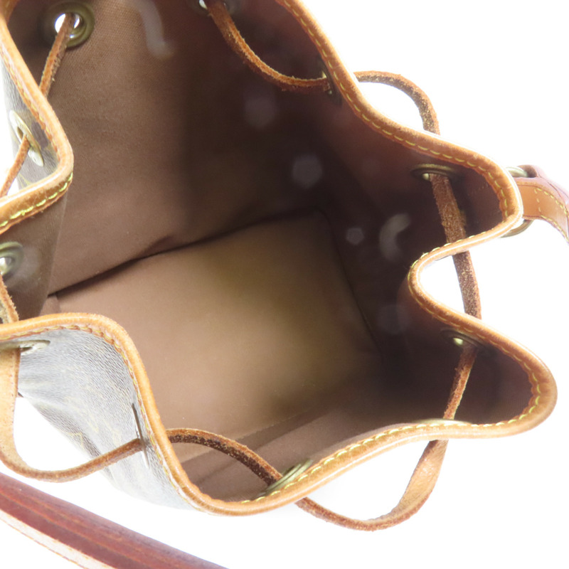 LOUIS VUITTON Monogram Mini Noe金扣肩背袋棕色-4