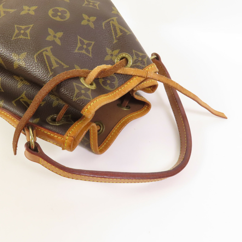 LOUIS VUITTON Monogram Mini Noe金扣肩背袋棕色-5