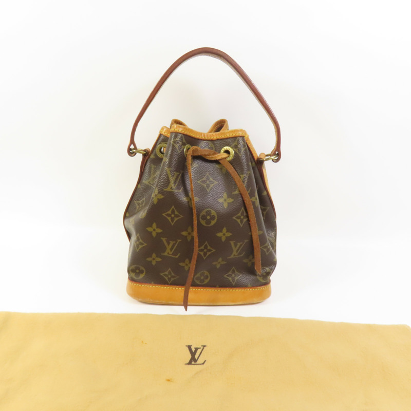 LOUIS VUITTON Monogram Mini Noe金扣肩背袋棕色-7