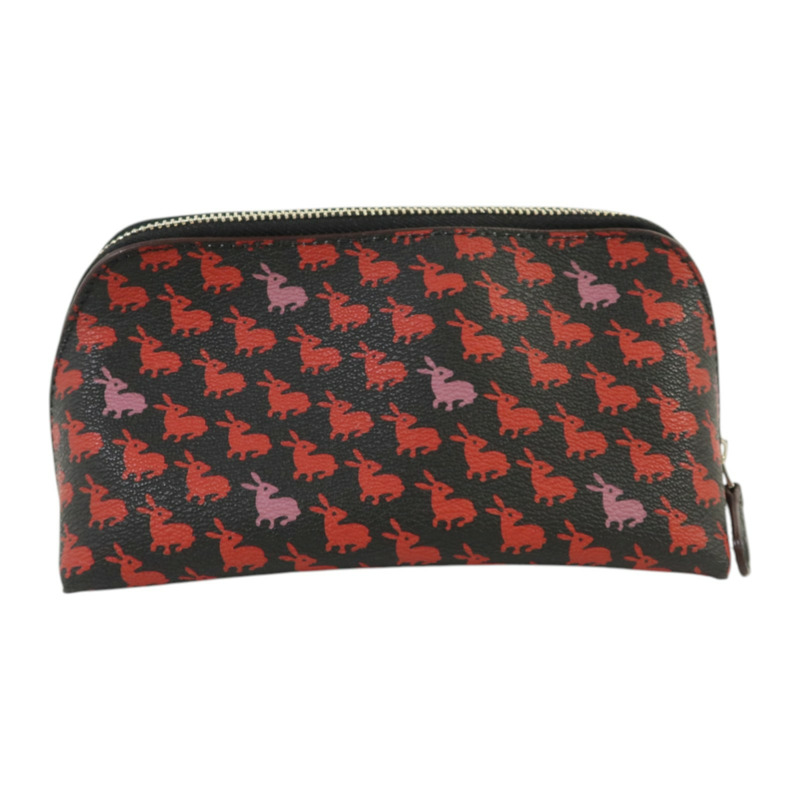 COACH 塗層帆布Bummy Print Case銀扣手拿包-1