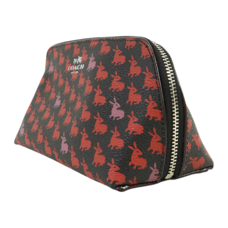 COACH 塗層帆布Bummy Print Case銀扣手拿包-2