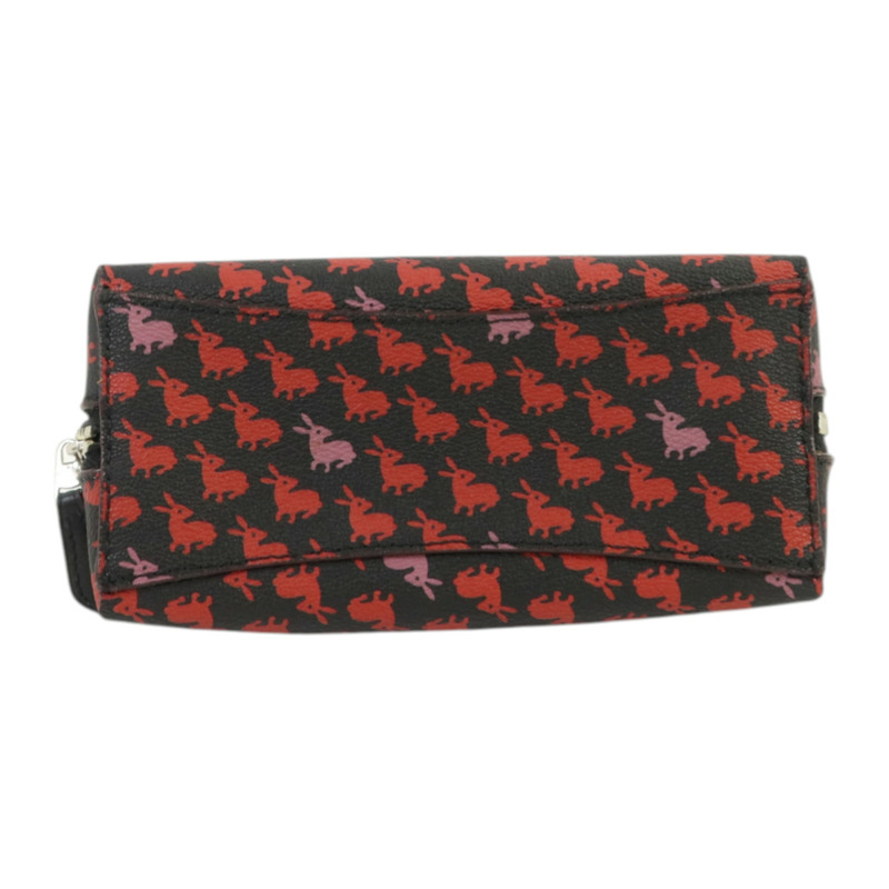 COACH 塗層帆布Bummy Print Case銀扣手拿包-3