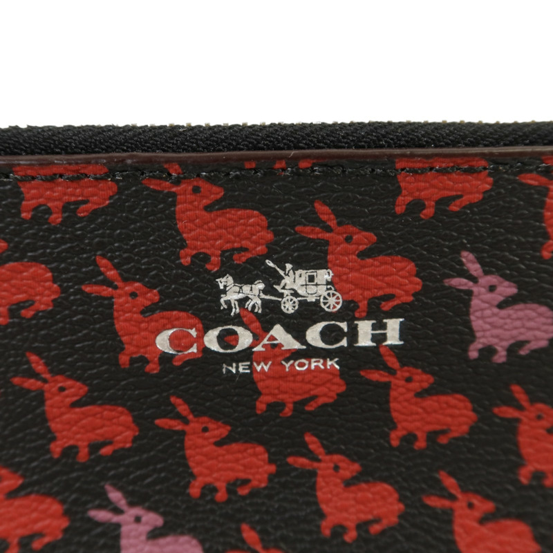 COACH 塗層帆布Bummy Print Case銀扣手拿包-7
