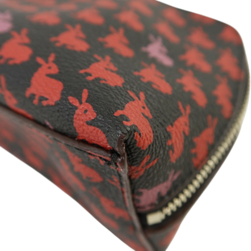 COACH 塗層帆布Bummy Print Case銀扣手拿包-10