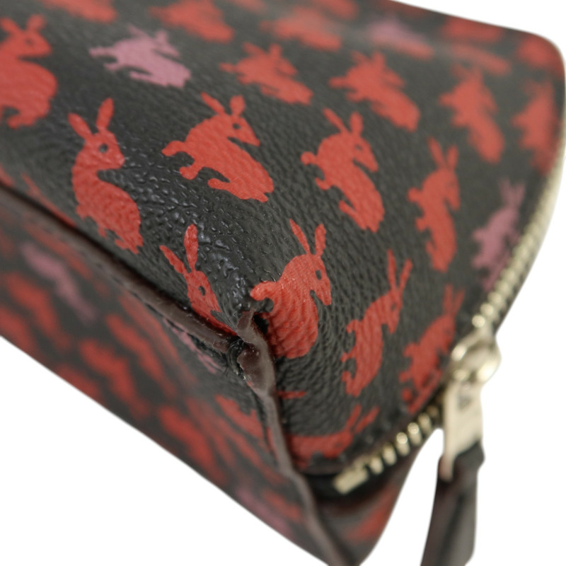 COACH 塗層帆布Bummy Print Case銀扣手拿包-12