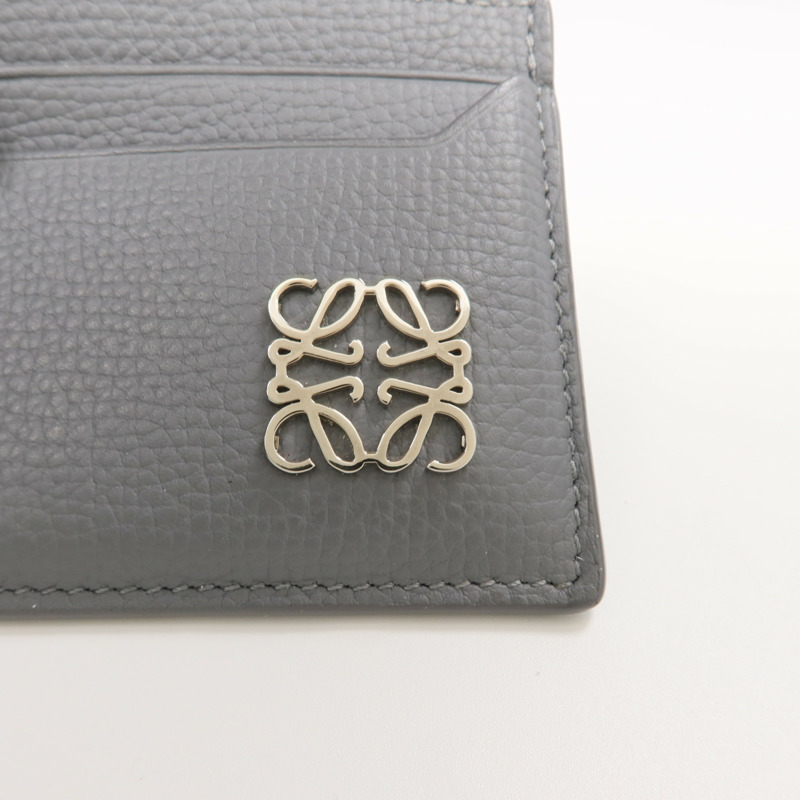 LOEWE 牛皮皮革Card Case銀扣卡片套-6