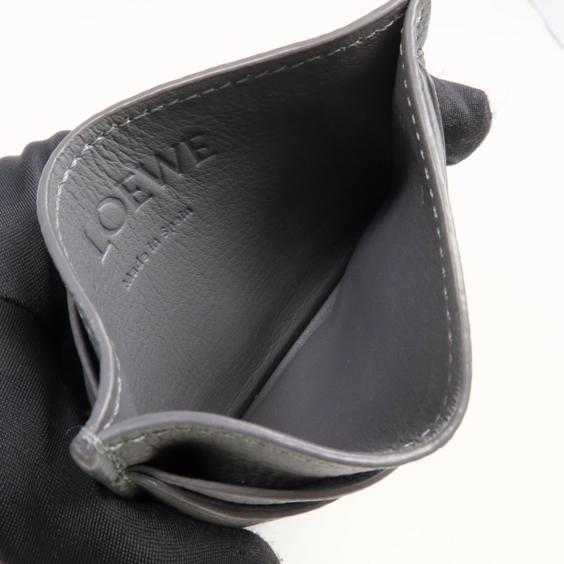 LOEWE 牛皮皮革Card Case銀扣卡片套-7