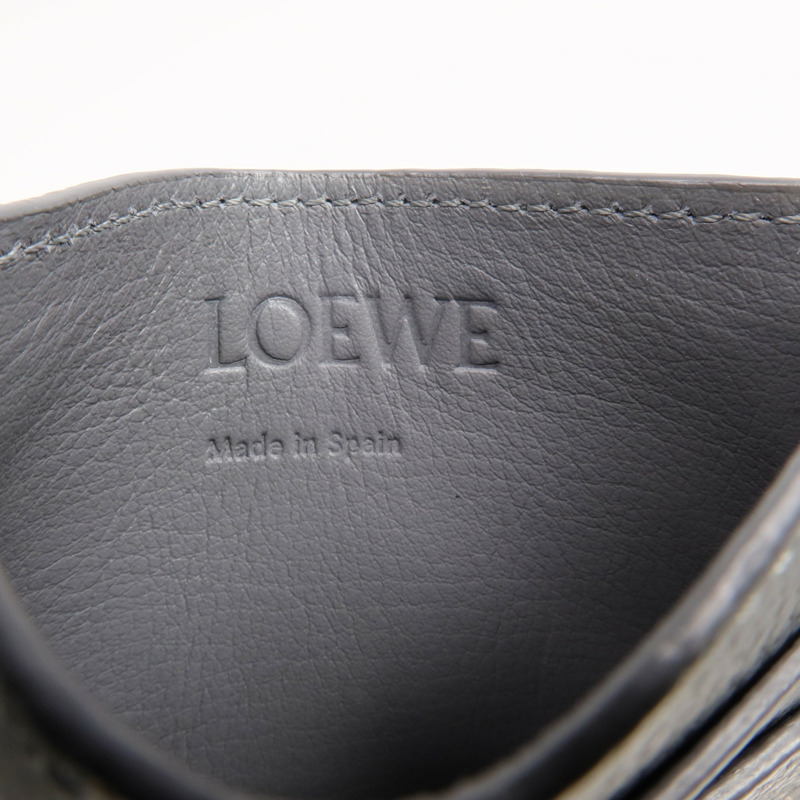 LOEWE 牛皮皮革Card Case銀扣卡片套-8