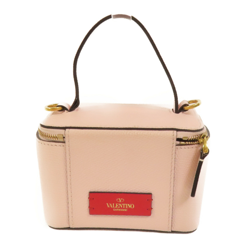 Valentino 牛皮皮革Garavani Vanity Case金扣手挽肩背兩用袋-1