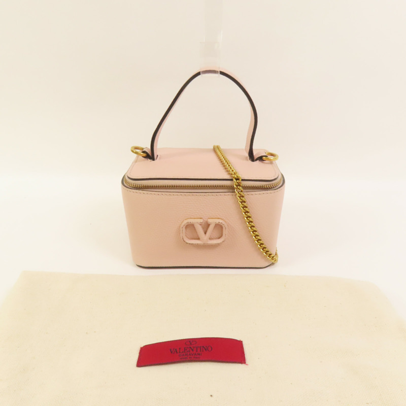 Valentino 牛皮皮革Garavani Vanity Case金扣手挽肩背兩用袋-9